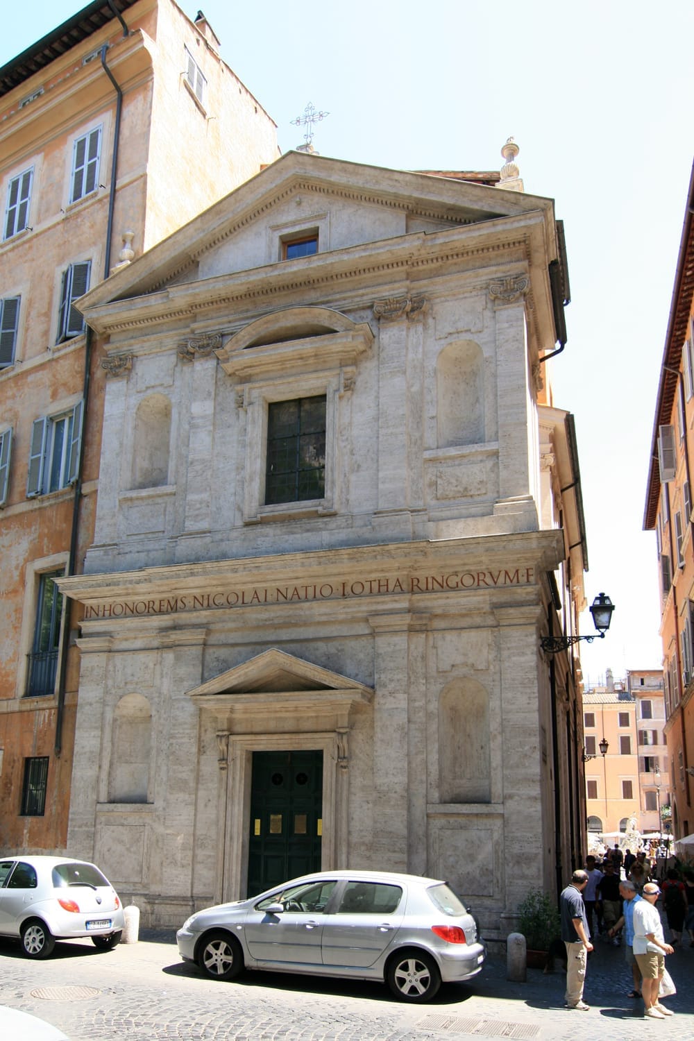 Exterior of San Nicola dei Lorenesi in Rome.