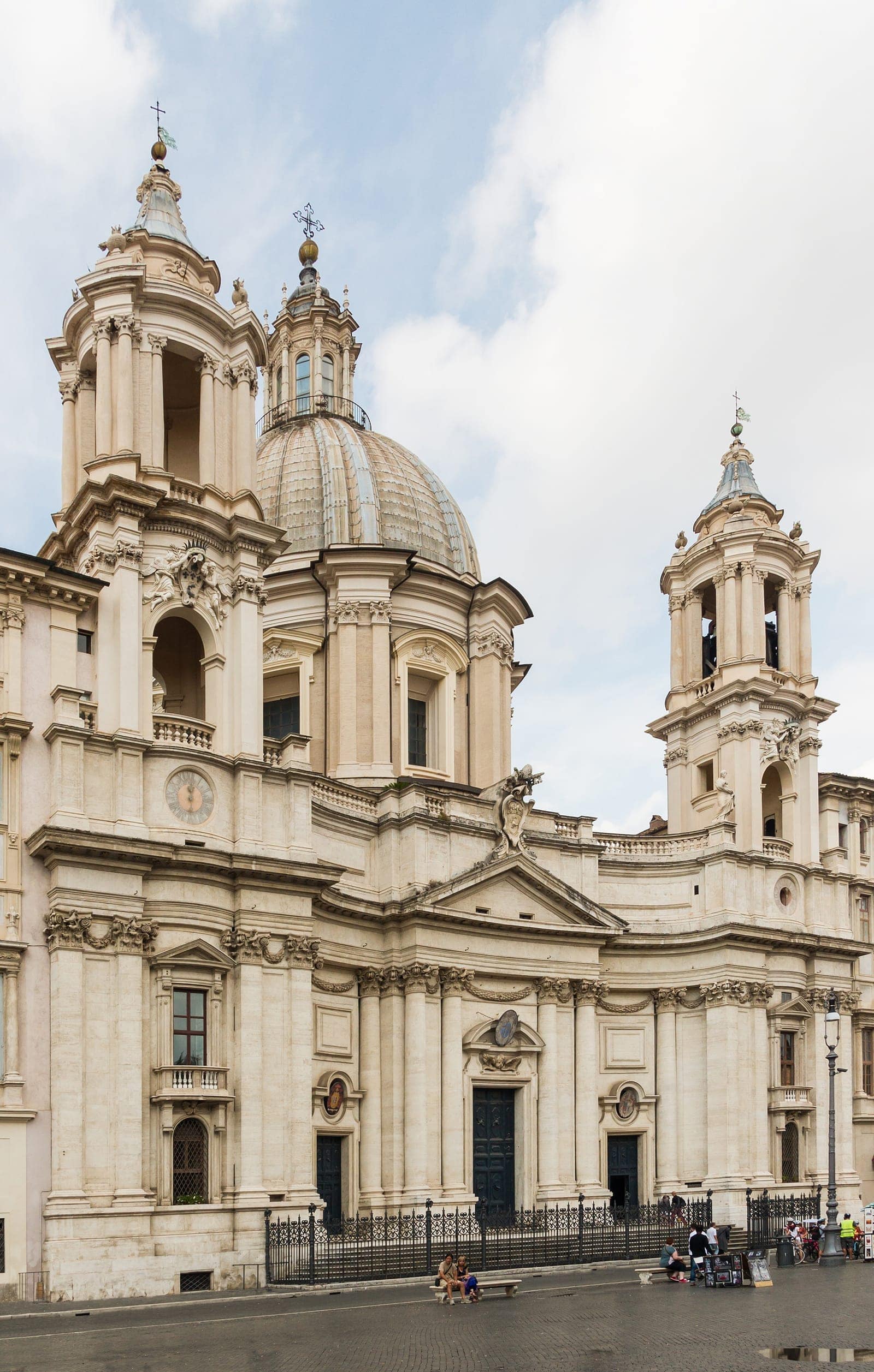 Facade of Sant'Agnese in Agone on Piazza Navona in Rome.