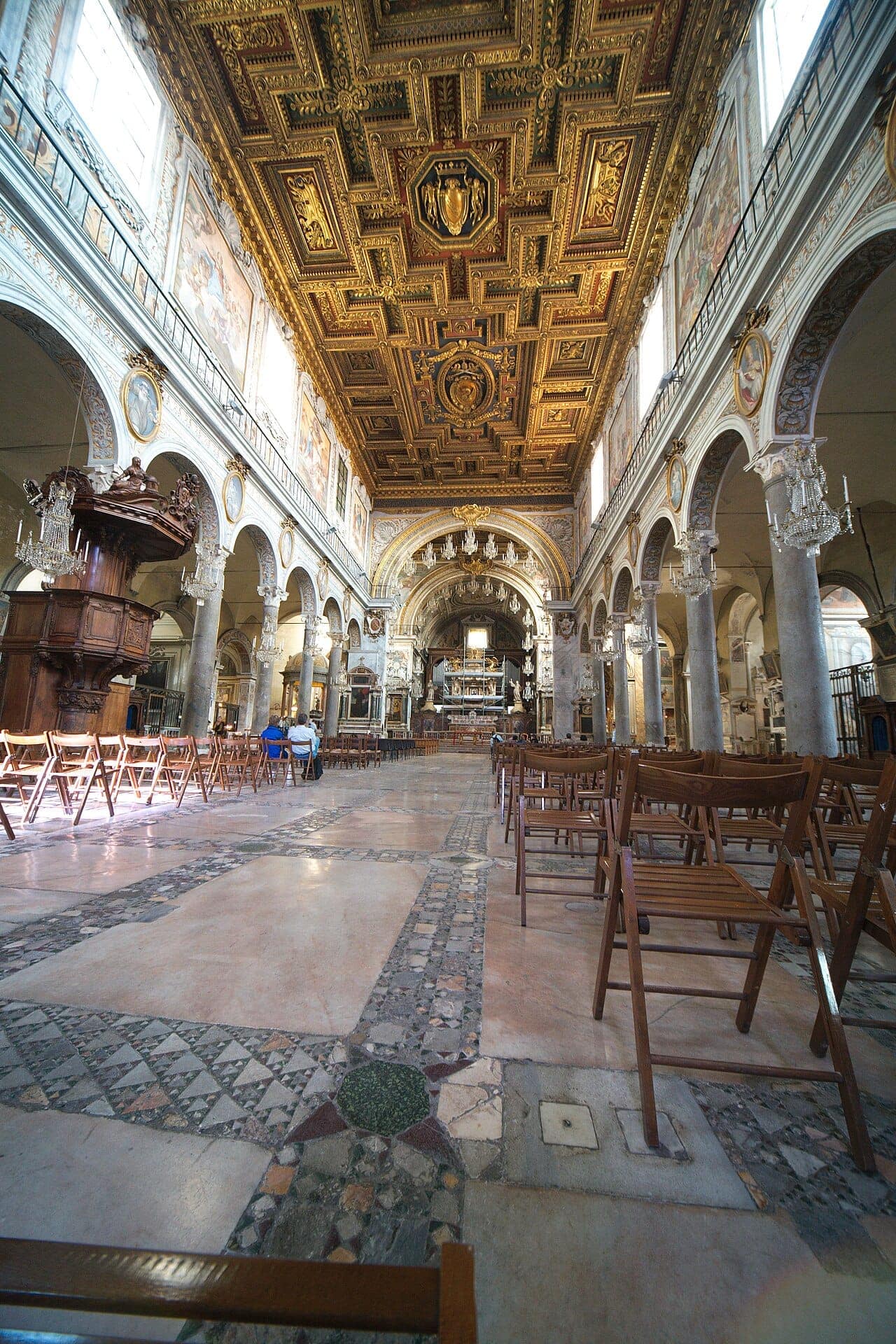 Interior of Santa Maria in Aracoeli on the Capitoline hill in Rome.