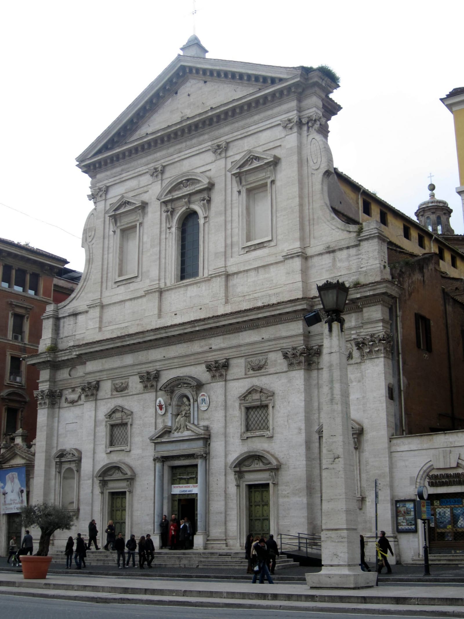 Facade of Santa Maria in Traspontina near the Vatican in Rome.